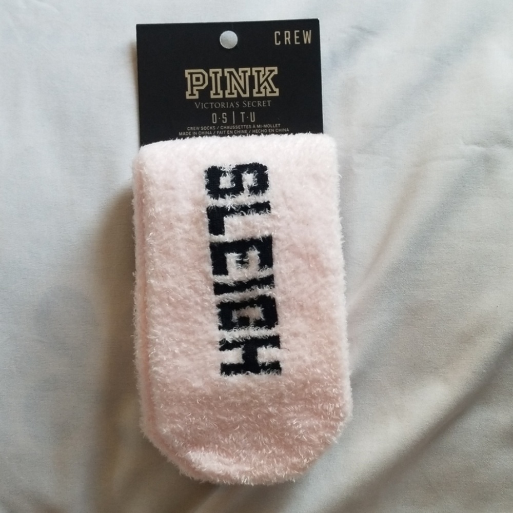 Pink crew socks